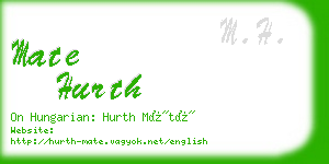 mate hurth business card